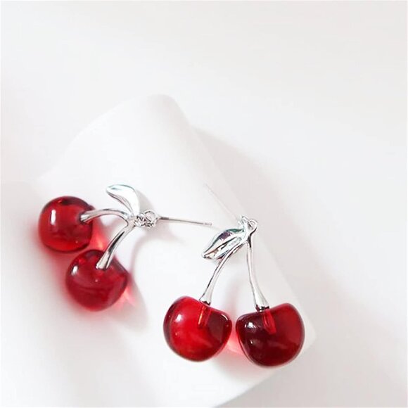 Sweet Cherry Pendant Necklace Set for Women Cute Fruit Earrings Bracelet Creativ - Picture 8 of 8
